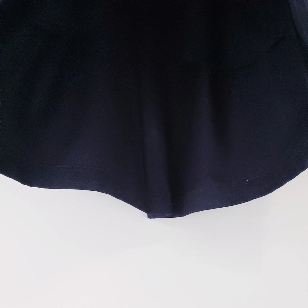 Lands End Black Pleated Uniform Skirt Top Of Knee Womens Size 8